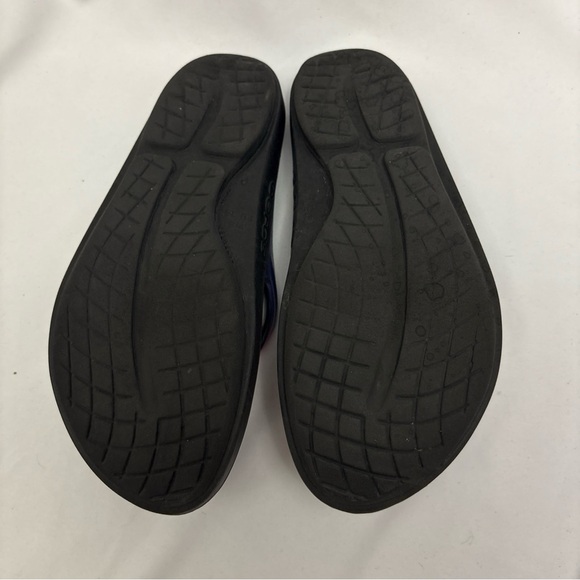 OOFOS OOLALA Luxe Women’s Size 8 Thong Recovery Sandals Flamingo Pink Blue - Picture 11 of 12